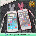 Low price China mobile phone case bunny rabbit ears tpu protective border cover for iphone 4 back case cover